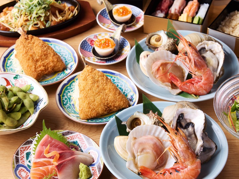 【一人一台の専用焼き台】『大漁浜焼きコース』季節の貝鮮6種＆海鮮手巻き寿司 全8品＋飲み放題