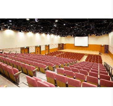 【KFCホール】
・シアター形式	360席
・スクール形式　315席 (3名掛け)
・島型形式　36島216席