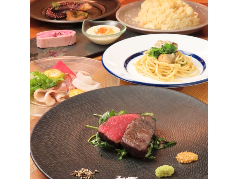 【120分飲み放題付】国産牛フィレ使用　プレミアムコース（8品）13,500円　プラン料金＋10％サービス税