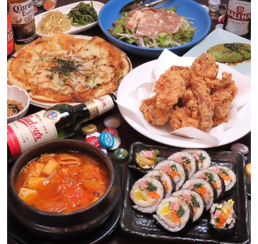 韓国人マスター本場の味！お料理７品＋世界ビールお好きなの１本サービス２時間飲み放題