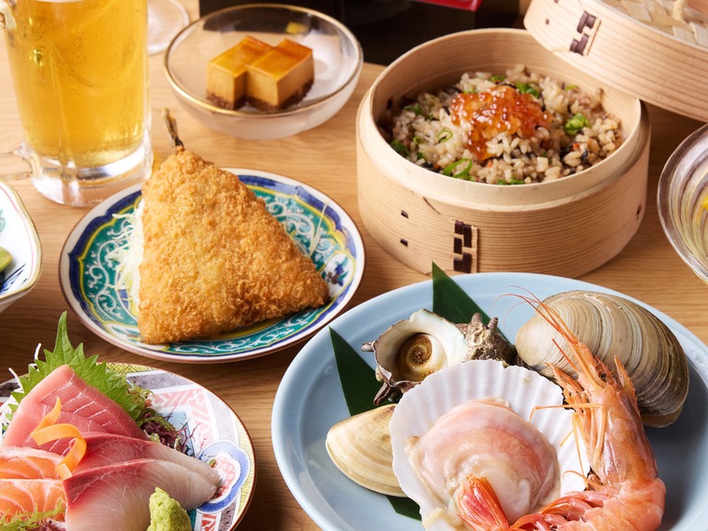 【一人一台の専用焼き台★海女の浜焼き】『浜焼き満喫コース』海鮮浜焼き5種＆鮮魚3点盛り 全7品＋飲み放題