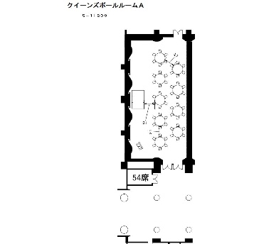 ソーシャルディスタンスレイアウト　円卓54席