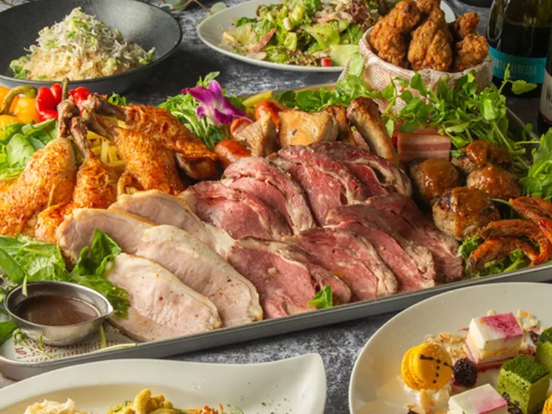 肉のオールスター 7種の肉の盛り合わせコース（全15品）【料理のみ】