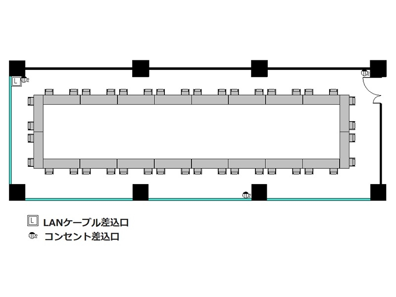ロの字 : 最大40名