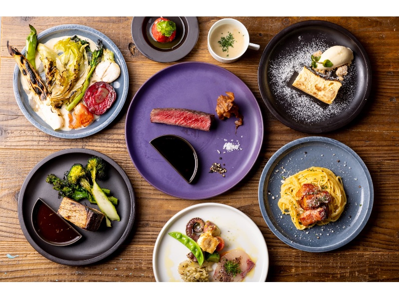 【懇親会プラン7000円】フリードリンク2時間＆前菜、メイン、パスタ等地元素材の薪火料理全7品