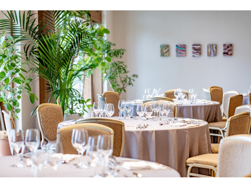 ［THE PARK ROOM／小宴会場］高層階（9階）
着席80名様／立食100名様

開放的な窓が印象的な「ザ パーク ルーム」。大きな窓から自然の光が爽やかに差し込む緑あふれるバンケットルームです。
窓の外に広がるパノラマビューを臨みながら、いつもとは違ったオフサイト感のあるひとときをお過ごしいただけます。