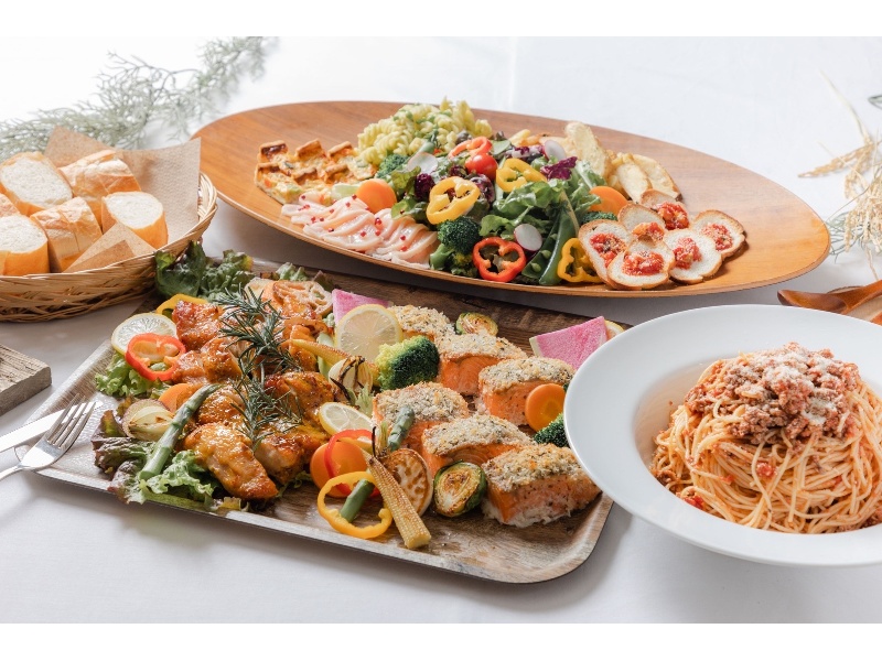 【テーブルビュッフェコース】お料理テーブルビュッフェ&ラストオーダー無し！120分飲み放題付♪30名様〜利用可能※金土(連休中日)+550円⭐️4月~8月の平日限定⭐️時間延長が無料！