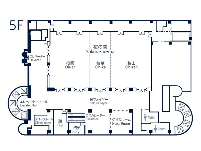 大宴会場　1+2 桜園+桜華 / 2+3 桜華+桜山