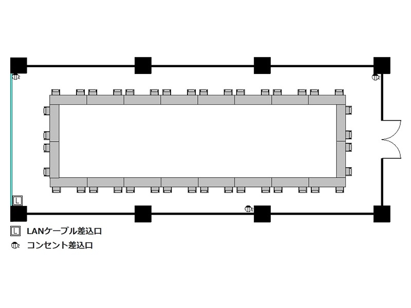 ロの字 : 最大40名