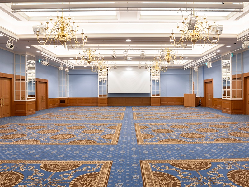 ■ケネディールーム
・面積（㎡）357.2
・天井高（m）5.0
＜会議・セミナー利用＞
・最大ご利用人数（人）
 スクール198
 シアター374
＜宴会・パーティ利用＞
・最大ご利用人数（人）
 会食200
 立食250