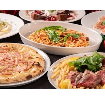 【ディナー・2時間飲み放題付き大皿プラン】 ～各種ご宴会に～　窯焼きピッツァとパスタなど全6品+2ｈ飲み放題　お一人様￥8800