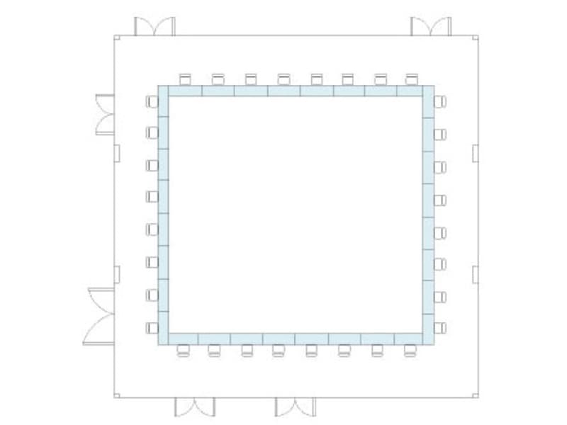 レインボーホール
ロ字形式32名