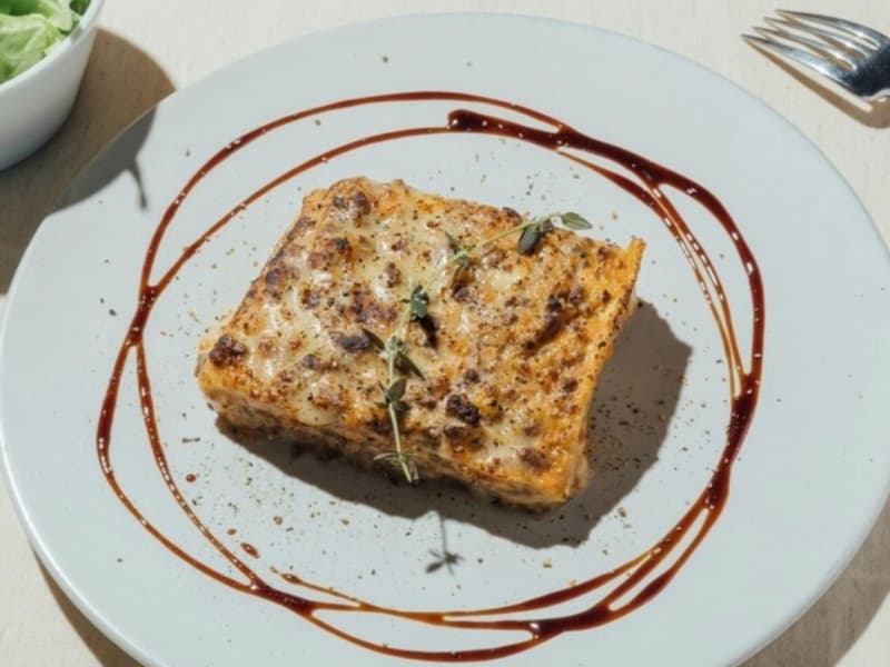 黒ビール仕込みのラザニア　パン　サラダ付き