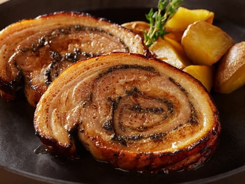 【お料理（例）】
ポルケッタのオーブン焼き