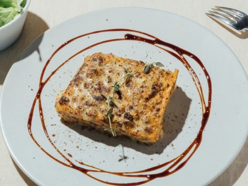 黒ビール仕込みのラザニア　パン　サラダ付き