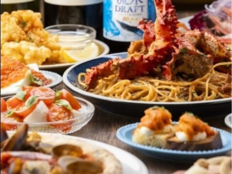 北海道をテーマにした美味しい魚介料理、チーズ料理をご堪能ください。