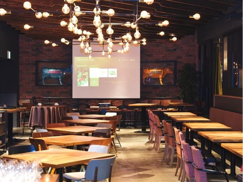 【会場】
プロジェクター&スクリーン、マイク、店内BGMもご利用いただけます。