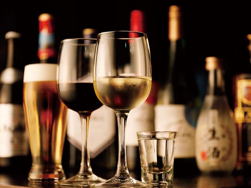 宴席を彩るお飲物　山楽オリジナルメニューもございます。