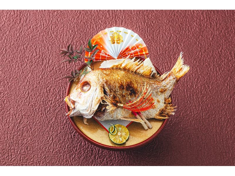 「鯛の塩焼き」など慶事ごとに相応しい縁起料理をご用意することが可能