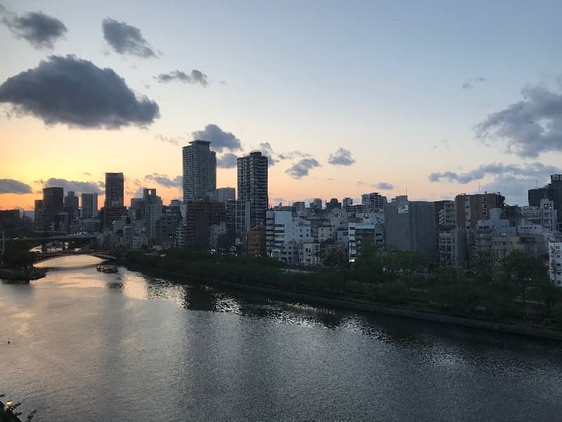 宴会場から見える夕焼け