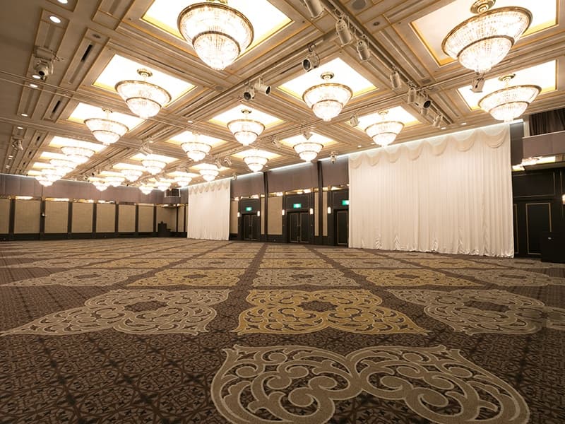 ■明倫の間
最大650名収容可能な名古屋ガーデンパレス最大のバンケットです。

立食450名／正餐350名／スクール450名／シアター650名
