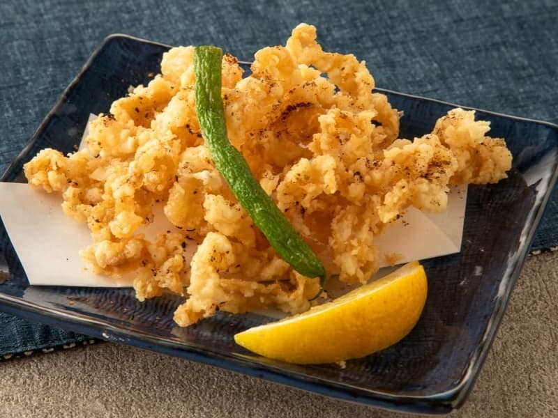 帆立貝ひもの七味揚げ