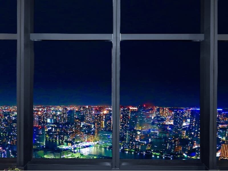 ベイブリッジを一望できるお席