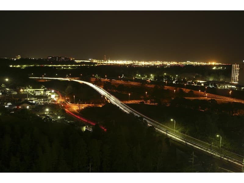 成田空港側の夜景