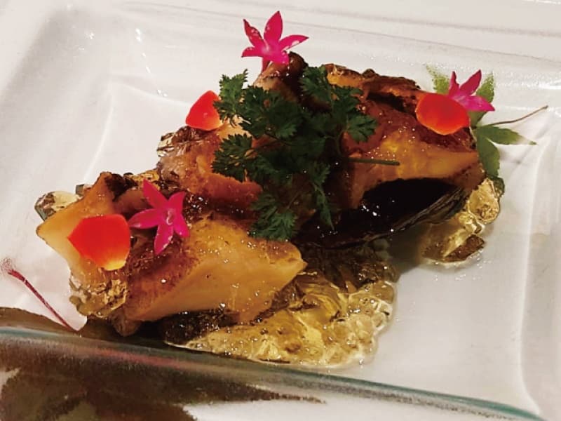 冷製 鮑の柔らか煮 旨出しジュレ掛け