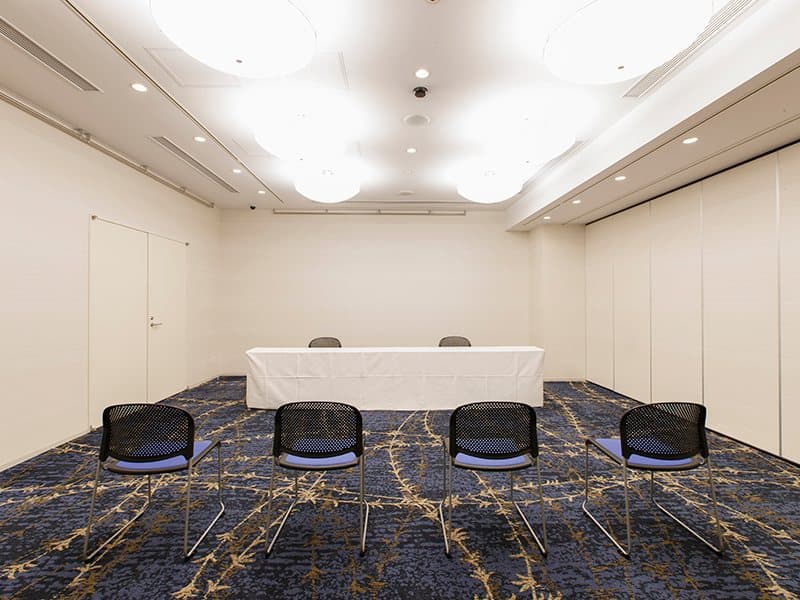 最大シアター型で４８名収容可能です。

お客様の用途に合わせてレイアウトさせていただきます。

「会議・研修・セミナー・展示会・パーティー等」様々なニーズに合わせてご利用いただけます。