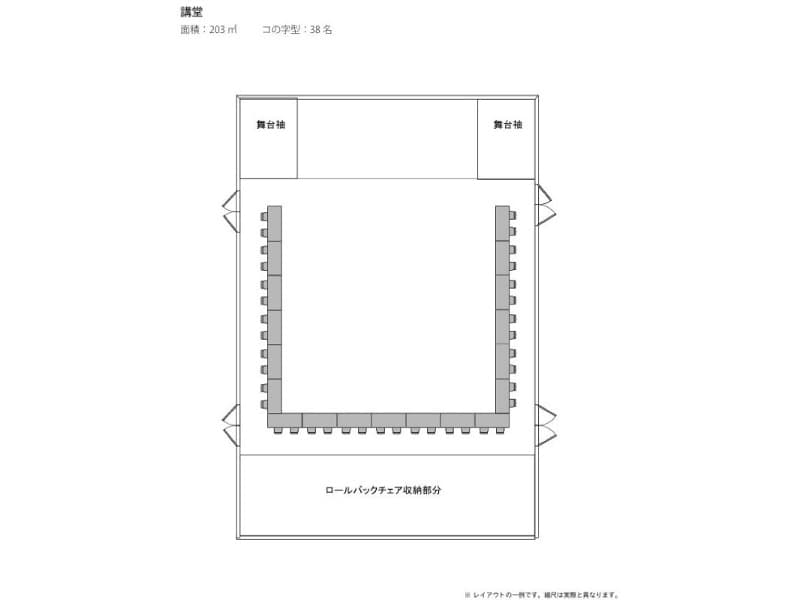 講堂＜コの字38名＞