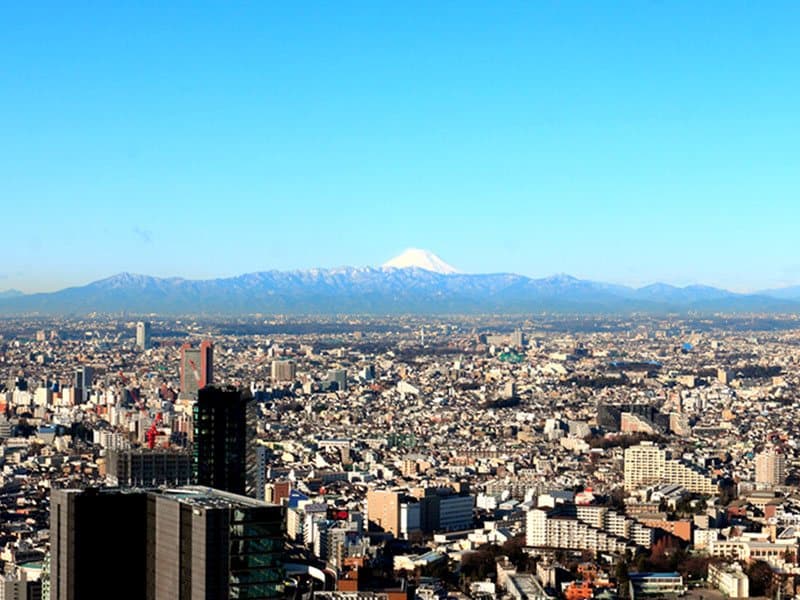 天気が良ければ富士山を見ることができます。
