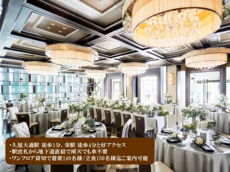 【会場】
モダンスイートレジデンス
自然光とシャンデリアの輝きで彩られた明るく開放的な空間。