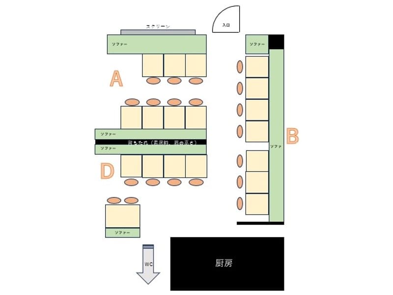 店内図
ご要望ございましたらExcelファイル送付いたします。