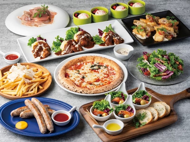 【料理一例】エクストラコース
エキストラコースはメインのビーフシチューやマルゲリータピザ等、さらにこだわった充実したラインナップになっています。