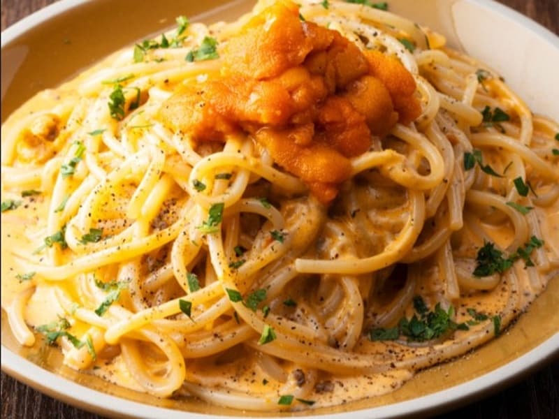 雲丹のトマトクリームソース スパゲッティ
