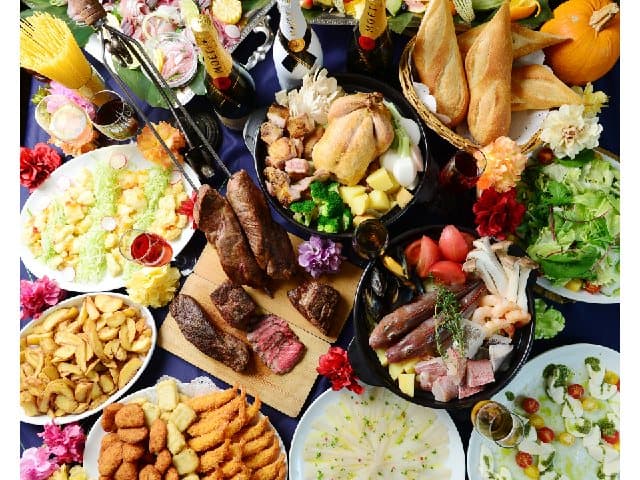 ◆食べ放題 & 飲み放題◆
3時間★60種類★豪華飲み放題付き3500円~8000円(税込み)
◆お客様のご要望にできる限りお答え致します!!
コスパ◎飲み放題付コースはゆったり3時間♪熟成肉食べ放題プランや二次会にオススメのプラン等多数ご用意!
