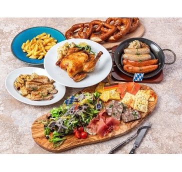 豪華!ドイツ伝統肉料理とホフブロイ全種飲み尽くしプラン【2.5時間飲み放題】
