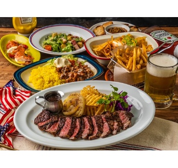 【3時間飲付放題】デトロイトミートピザ&牛・豚ダブルステーキを味わうプレミアム8品フルコース