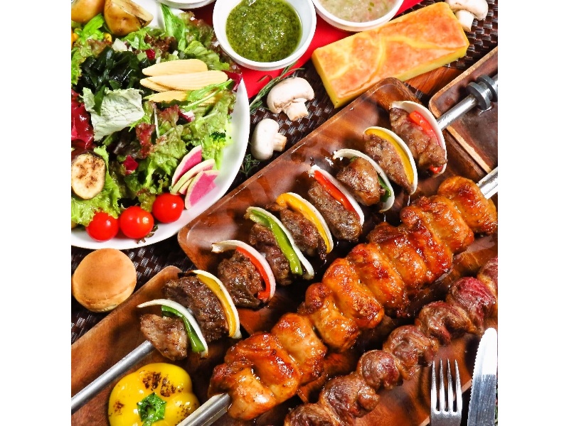 【ランチ限定プラン!】シュラスコ含む料理10品&80種類のドリンク2h飲み放題付き貸切スタンダードパーティープラン メッセージプレートご利用いただけます!