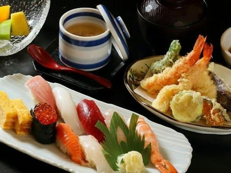 寿司天ぷら季の庭御膳+120分飲み放題付