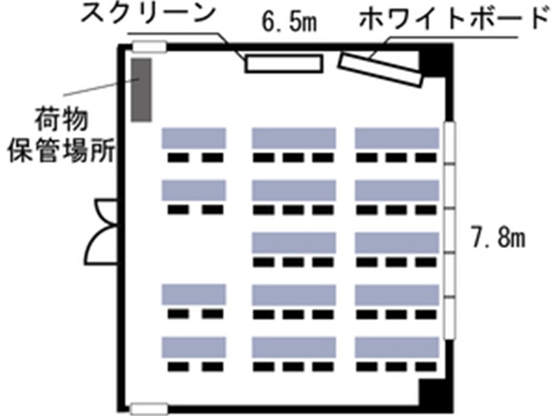 四ツ橋・近商ビル6B　スクール形式10～38名（15.5坪 / 51.2㎡）