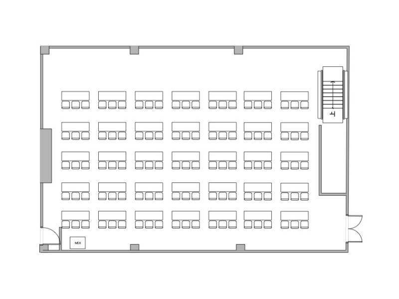 「エル・ドゥーヴィル」スクール105名（最大人数レイアウト）