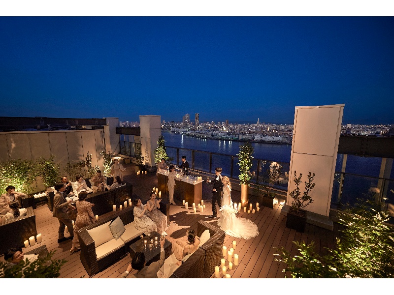 屋上からのベイサイド＆夜景はロマンティック
