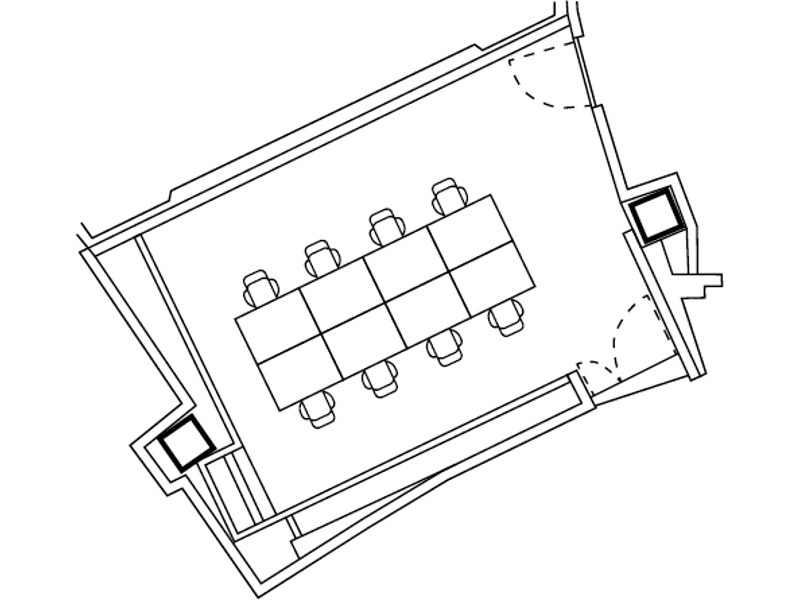 対面4:4時のレイアウト図