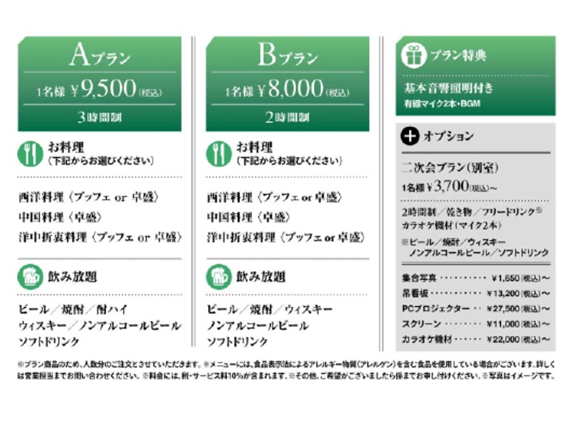 同窓会プラン