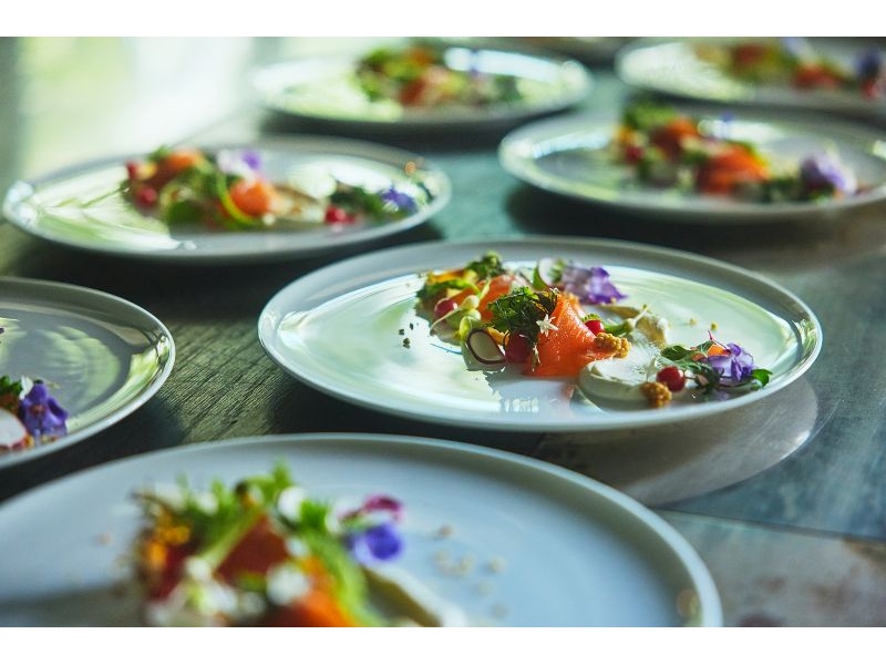 コース料理イメージ
日本の土地が育む和の食材と、華やかなフレンチを融合させた至極の料理。
馴染み深く、それでいて新鮮な驚きと発見に満ちた料理の世界観は、
世代を問わず愛されゲストの記憶に残るおもてなしに。
