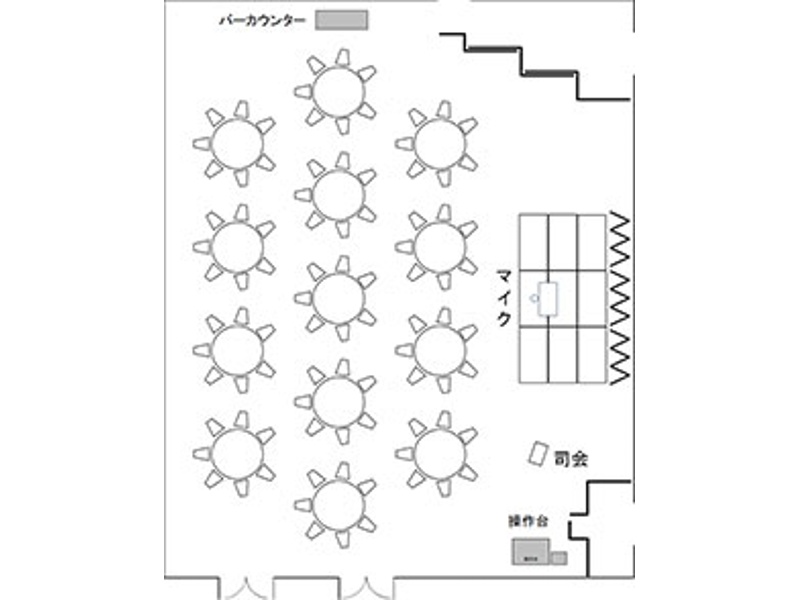 宴会スタイル（着席）
91名様の場合