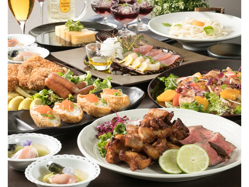 【5500円テーブル配膳コース】税込・飲み放題2時間付き　お食事メインの会におすすめ
