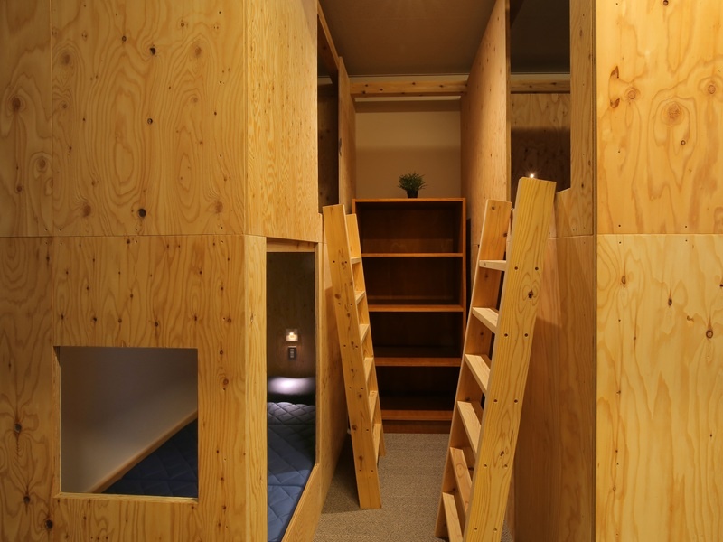 201号室-206号室　2段ベット8名
フリーWi-Fi/各ベッドにコンセント有